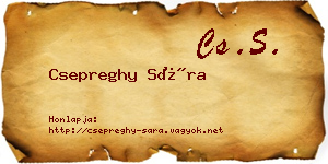 Csepreghy Sára névjegykártya