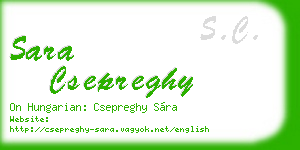 sara csepreghy business card
